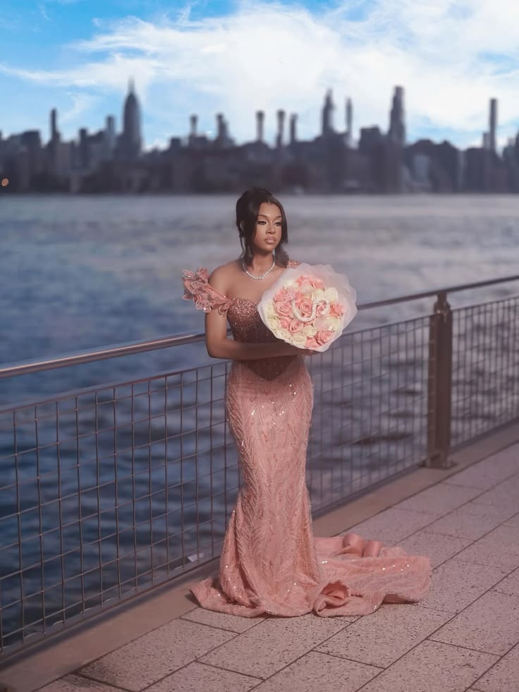 Elegant Dusty Rose Off-The-Shoulder Sweetheart Prom Dresses Mermaid Column Floor Length With Beads N622