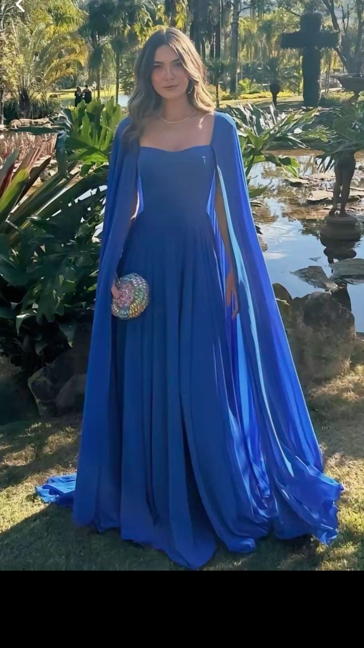 Chic A line Strapless Blue Chiffon Basque Waist Sleeveless Evening Formal Prom Dresses With Shawl AB456