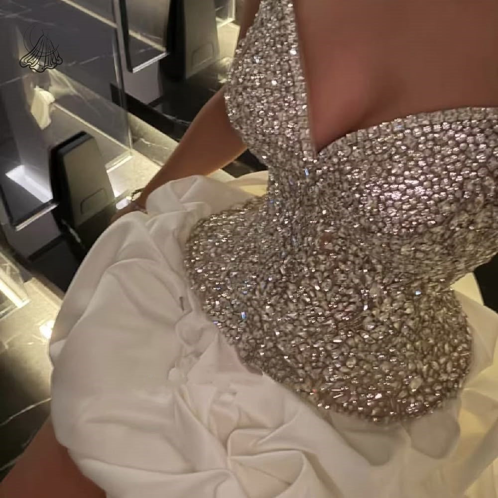 Glitter Ball Gown Sweetheart White Graduation Dresses Short High School For 8th Grade Senior Homecoming Dress RB3378