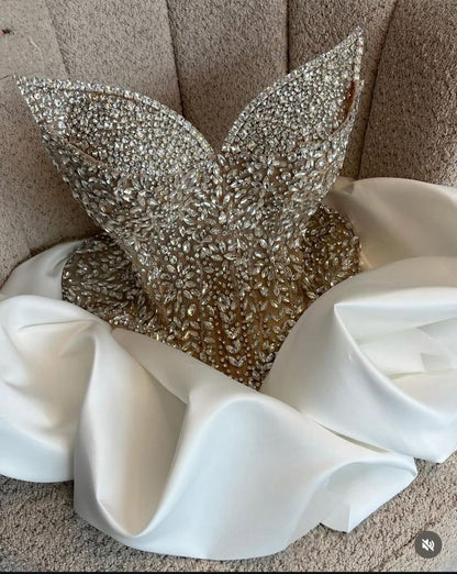 Glitter Ball Gown Sweetheart White Graduation Dresses Short High School For 8th Grade Senior Homecoming Dress RB3378