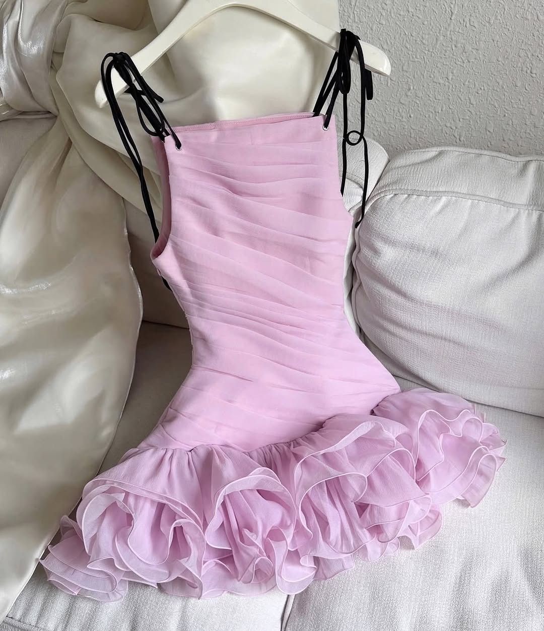 Beautiful Short Homecoming Dresses Sheath Straps Pink Semi Formal Graduation Hoco Outfit RB4667