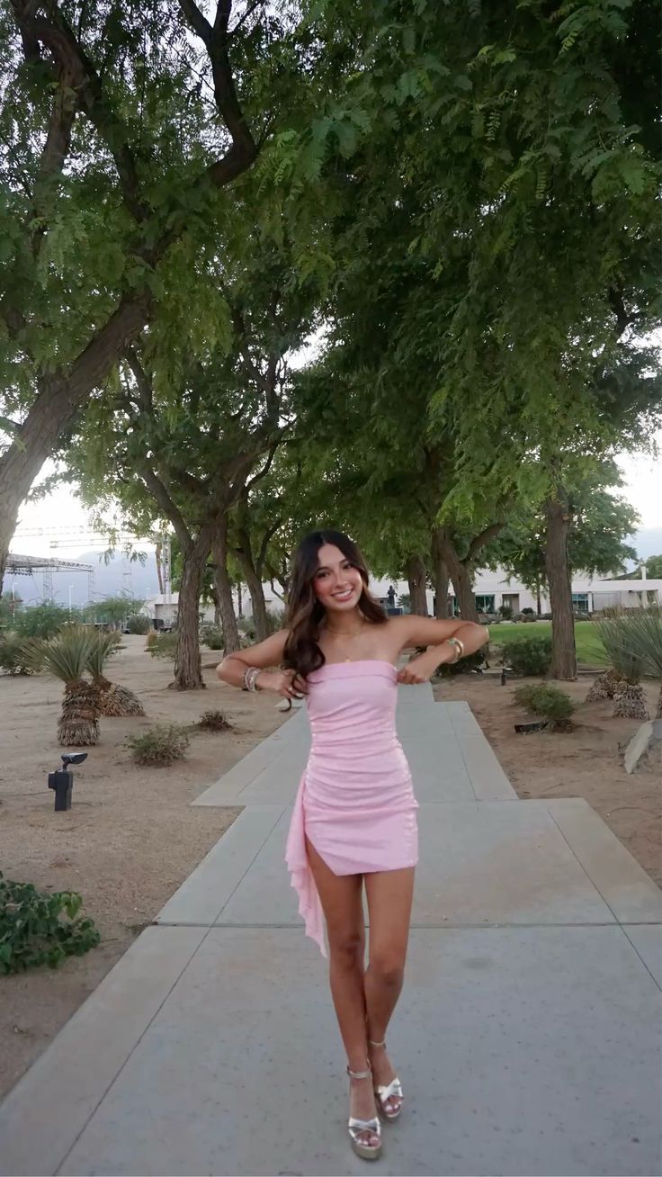 Pretty Sheath Strapless Pink Mini Dress Homecoming Dresses University Ideas Inspo Short Hoco Court Gowns RB7240