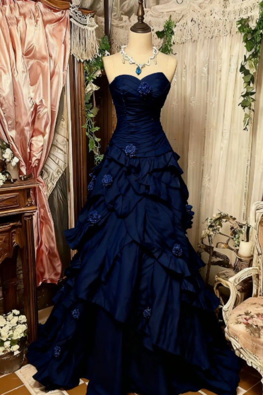 Purple Pink Blue Gradient Fashion Retro Elegant Delicate Floral Beads Sweet Elegant Long Tulle Floor Length Ball Gown Evening Gown N782