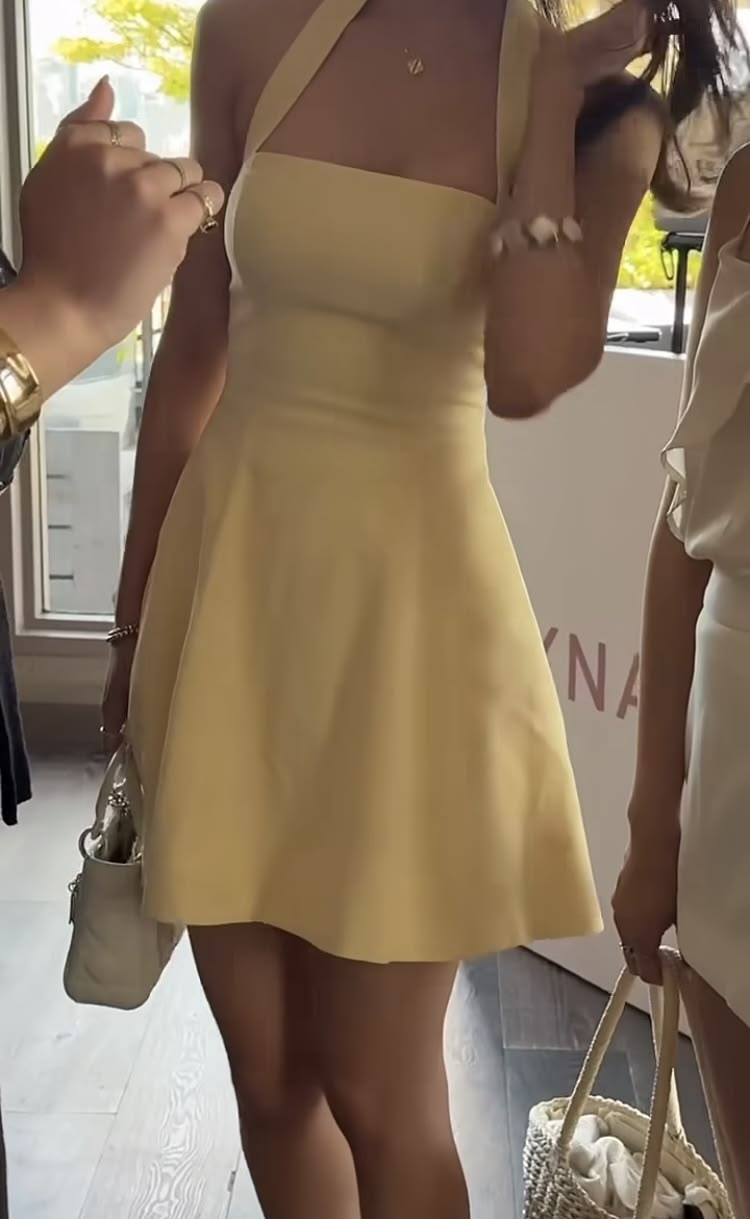 Sweety A Line Halter Yellow Satin Mini Hoco & Homecoming Dress Ideas Senior High Schools Party Dresses RB6527