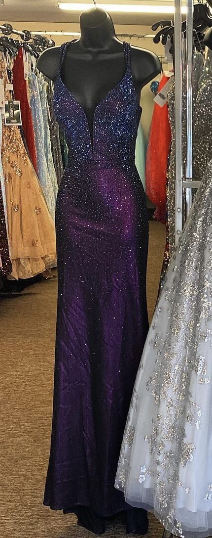 Modest Mermaid Spaghetti Straps Grape Satin With Beads For Women Party Dress Long Formal Prom Dresses 21st Birthday Outfits AB1421
