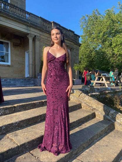 Sequin Prom Dress Sexy Mermaid Halter Sleeveless Long Party Evening Formal Gown RC1210
