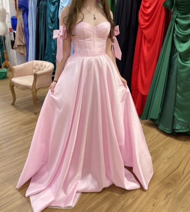 Pink Prom Dress Off Shoulder Ball Gown Grad Formal Gown Graduation Outfits RB9526