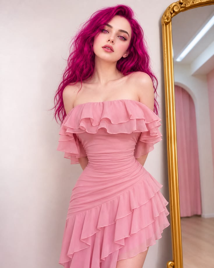 Pretty Sheath Off The Shoulder Pink Chiffon Irregular Homecoming Dress Inspo High School Senior For Teens Graduation Dresses RB6923