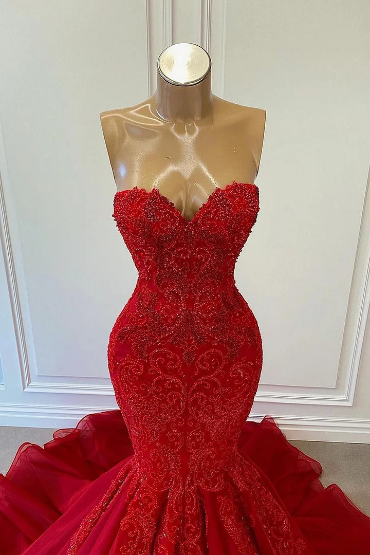 Unique Mermaid Sweetheart Pink Lace Prom Dresses Long Party Dress Birthday Outfits Prom Gown RB1310