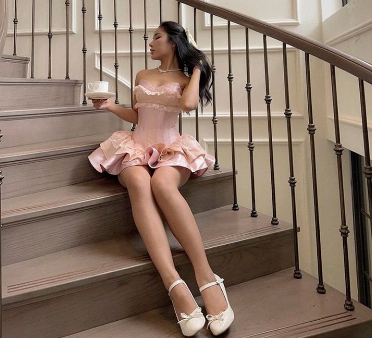 Cute Ball Gown Sweetheart Pink Lace For Black Girls Short 19th birthday outfit ideas black girls Inspo Mini Cocktail Outfits RB3800