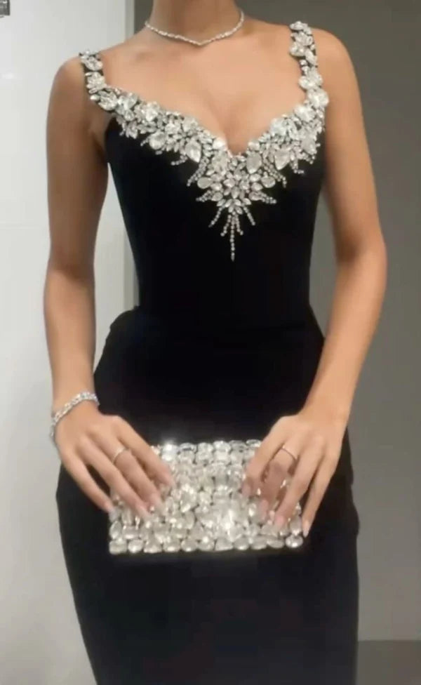 Elegant Mermaid Sweetheart Black Bodycon Evening Women Party Long Formal Prom Dress 16 Birthday Gown Ladies Dresses AB1221