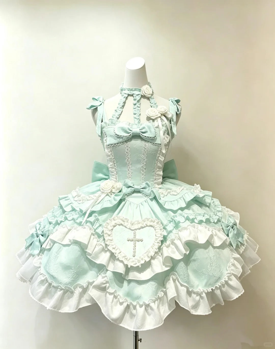 Youthful Ball Gown Halter Mint Green Satin Lolita Dress Homecoming Dresses Hoco Outfit RB4685