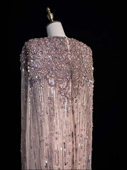 Sparkly A Line V Neckline Pink Sequined Beaded Bodice Long Prom Dress Evening Outfits Formal Dress N547