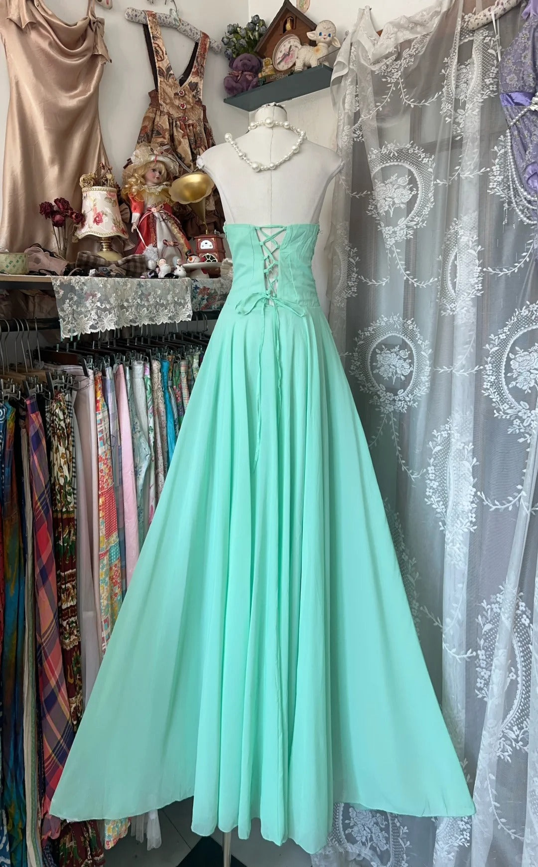 Elegant A line Strapless Blue Chiffon Long Prom Dresses For Teens Evening Outfits Formal Dress N1067