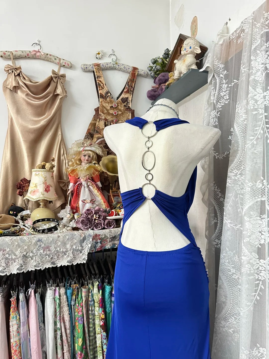 Unique Mermaid Sweetheart Royal Blue Backless Long Prom Dresses Evening Outfits Formal Dress N1055