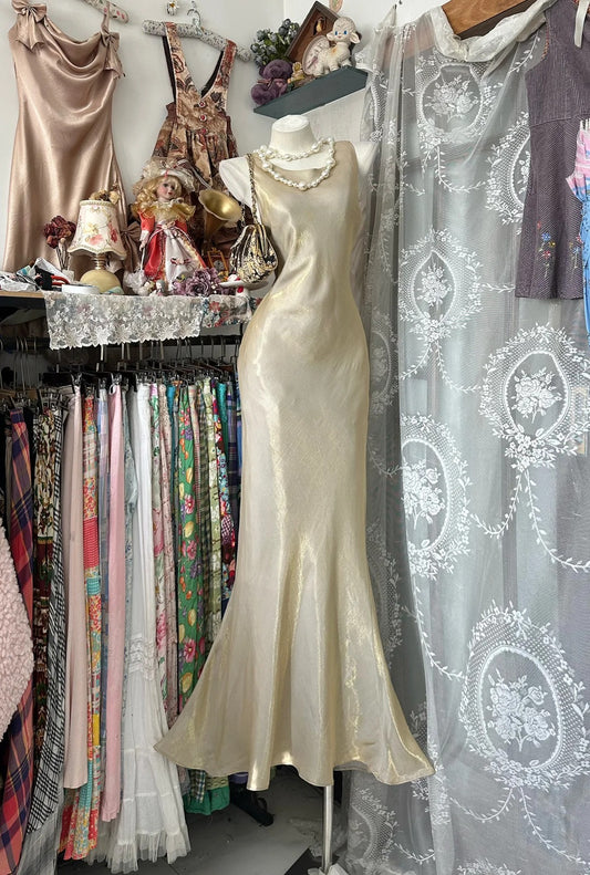Elegant Mermaid Scoop Gold Long Prom Dresses For Teens Evening Outfits Formal Dress N1065