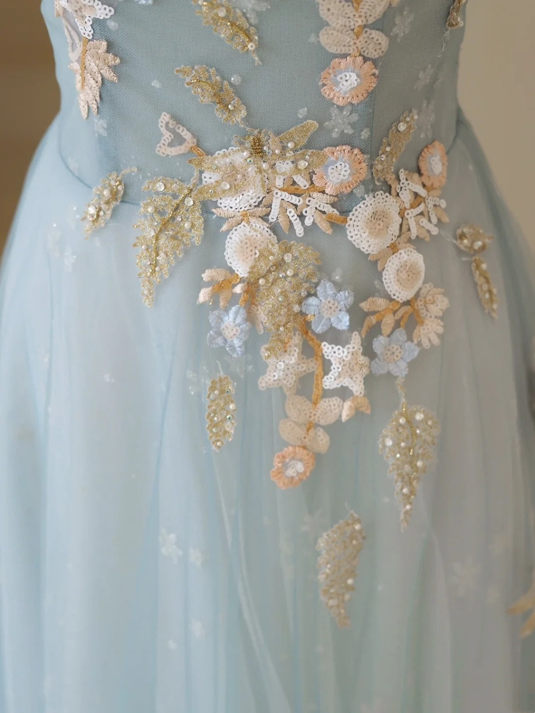 Cute Ball Gown Spaghetti Straps Light Sky Blue Tulle Long Prom Dresses Impress 19th Birthday Outfits Prom Gown AB865
