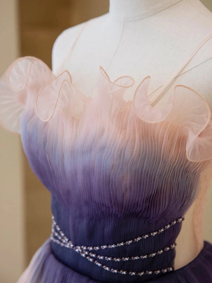 Stylish Ball Gown Strapless Blush Grape Pink Tulle Long Prom Dresses Inspiration Evening Gowns Formal Party Prom Dress N202