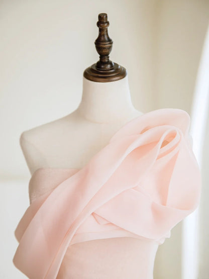 Timeless Mermaid One Shoulder Blush Pink Long Prom Dresses Inspiration Party Dress Prom Gowns N304