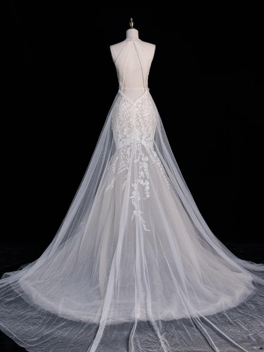 Classic Mermaid Halter Wedding Dresses Lace White With Appliques Vintage Brides Dress Summer Bridal Gowns N561