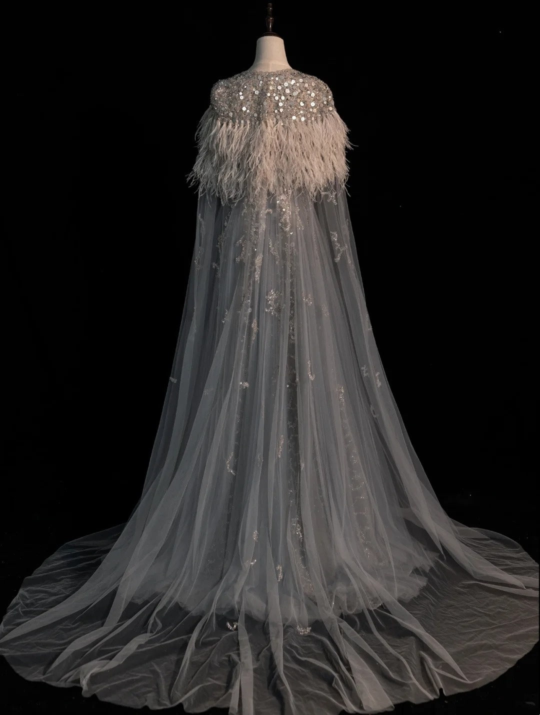 Modest A line V Neckline Silver Grey Tulle With Beaded Bodice Long Prom Dresses Night Formal Dresses N581