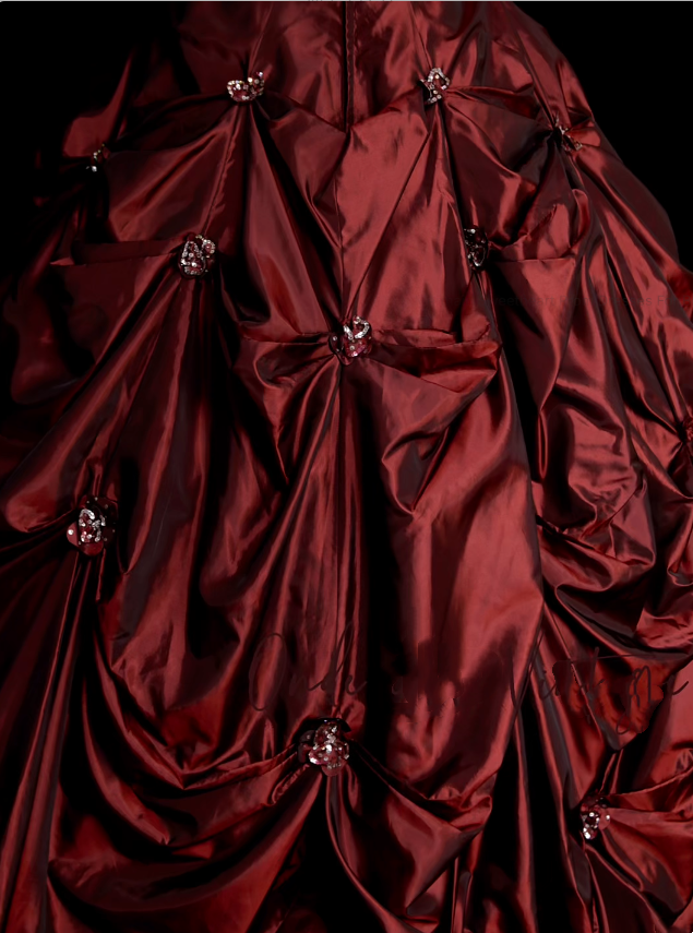 Retro Ball Gown Strapless Burgundy 60s Prom Dresses Fashion Evening Gowns Long Formal Party Dress N830
