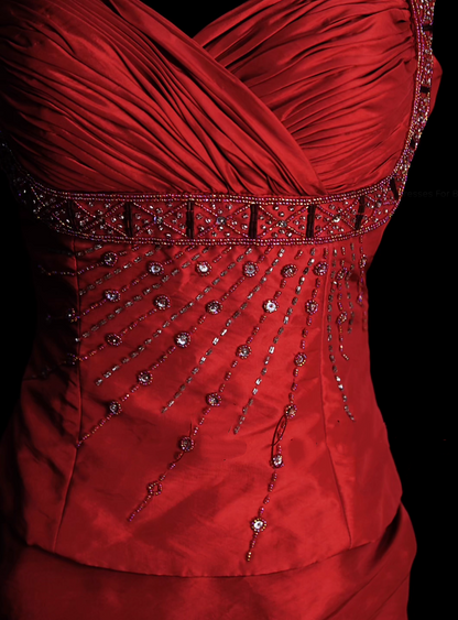 Retro Classy Mermaid Sweetheart With Straps 1950s Burgundy Satin Pleated Long Prom Dresses Formal Gowns N831