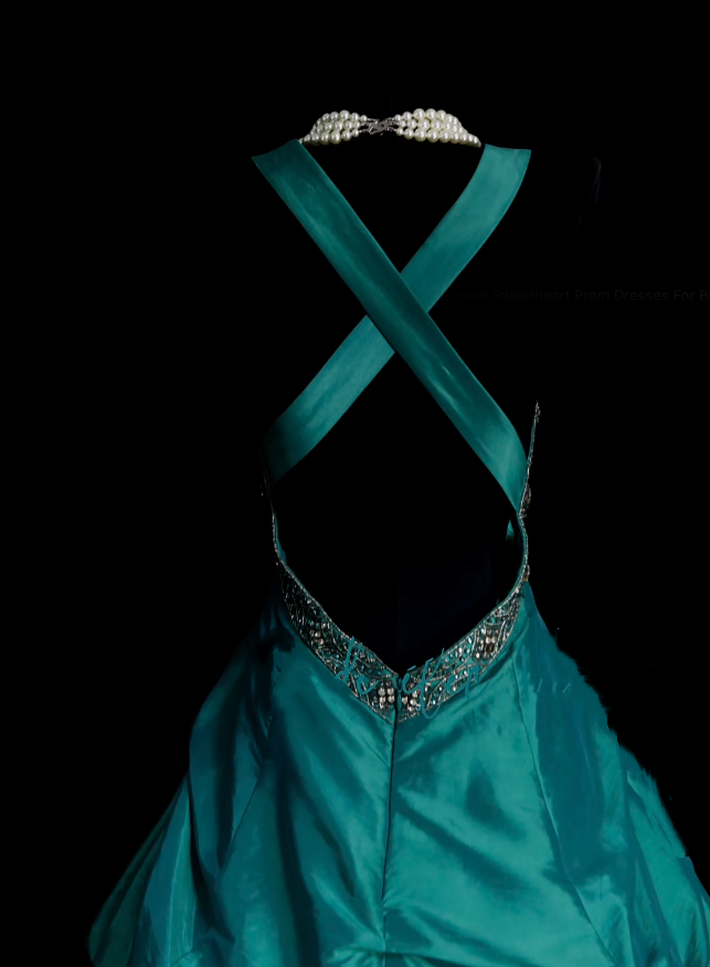 Retro Ball Gown Sweetheart With Open Backs Blue 60s Prom Dresses Fashi – RubyFashionDress