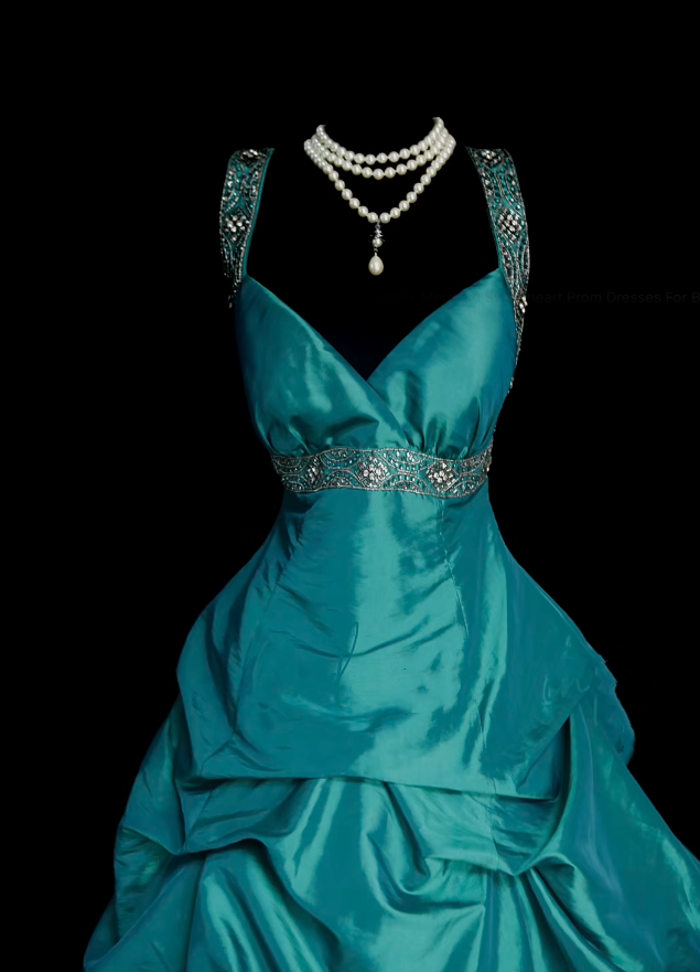Retro Ball Gown Sweetheart With Open Backs Blue 60s Prom Dresses Fashion Evening Gowns Long Formal Party Dress N832