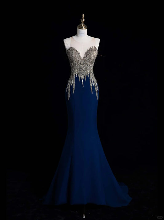 Modest Mermaid Sweetheart Royal Blue Satin Long Prom Dresses Party Dress 22th Birthday Outfits Graduation Gown N871