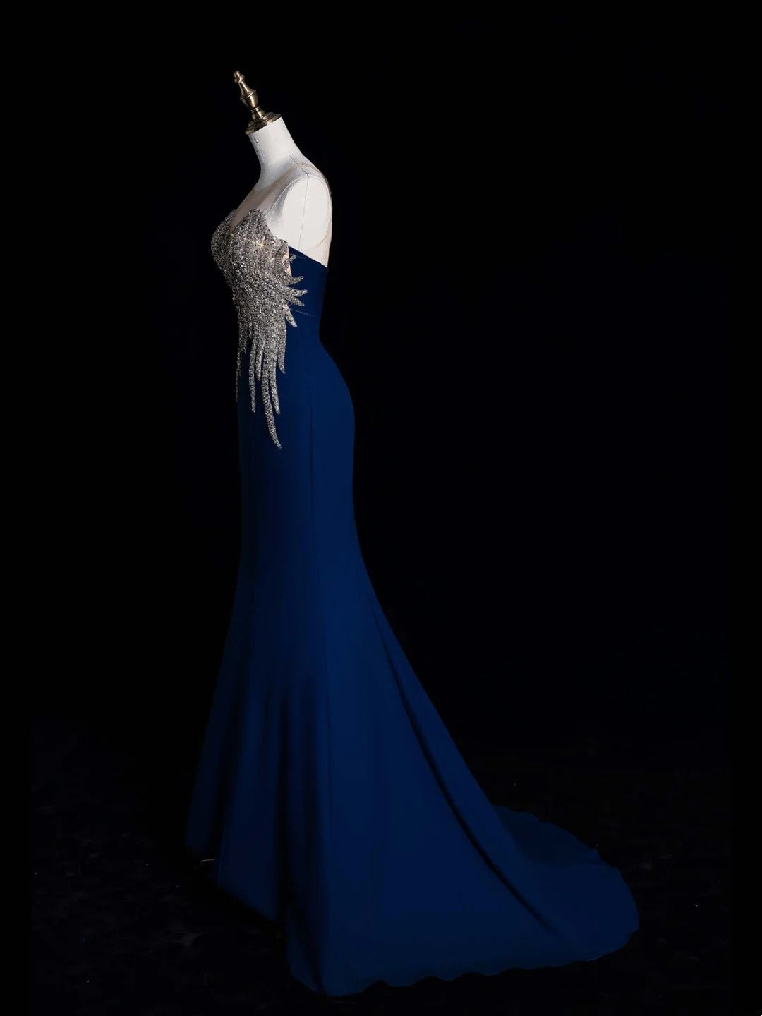 Modest Mermaid Sweetheart Royal Blue Satin Long Prom Dresses Party Dress 22th Birthday Outfits Graduation Gown N871