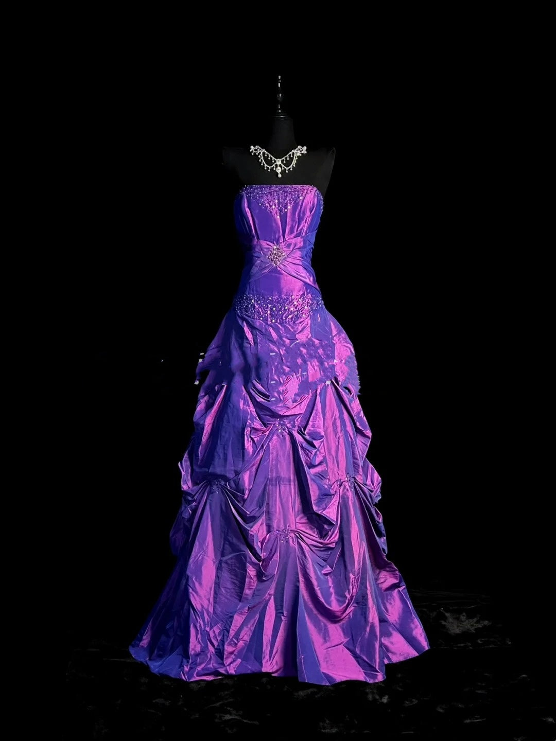 Vintage Mermaid 1950s Sweetheart Grape With Beaded Gems Long Prom Dresses Party Dress 18th Birthday Outfits N944