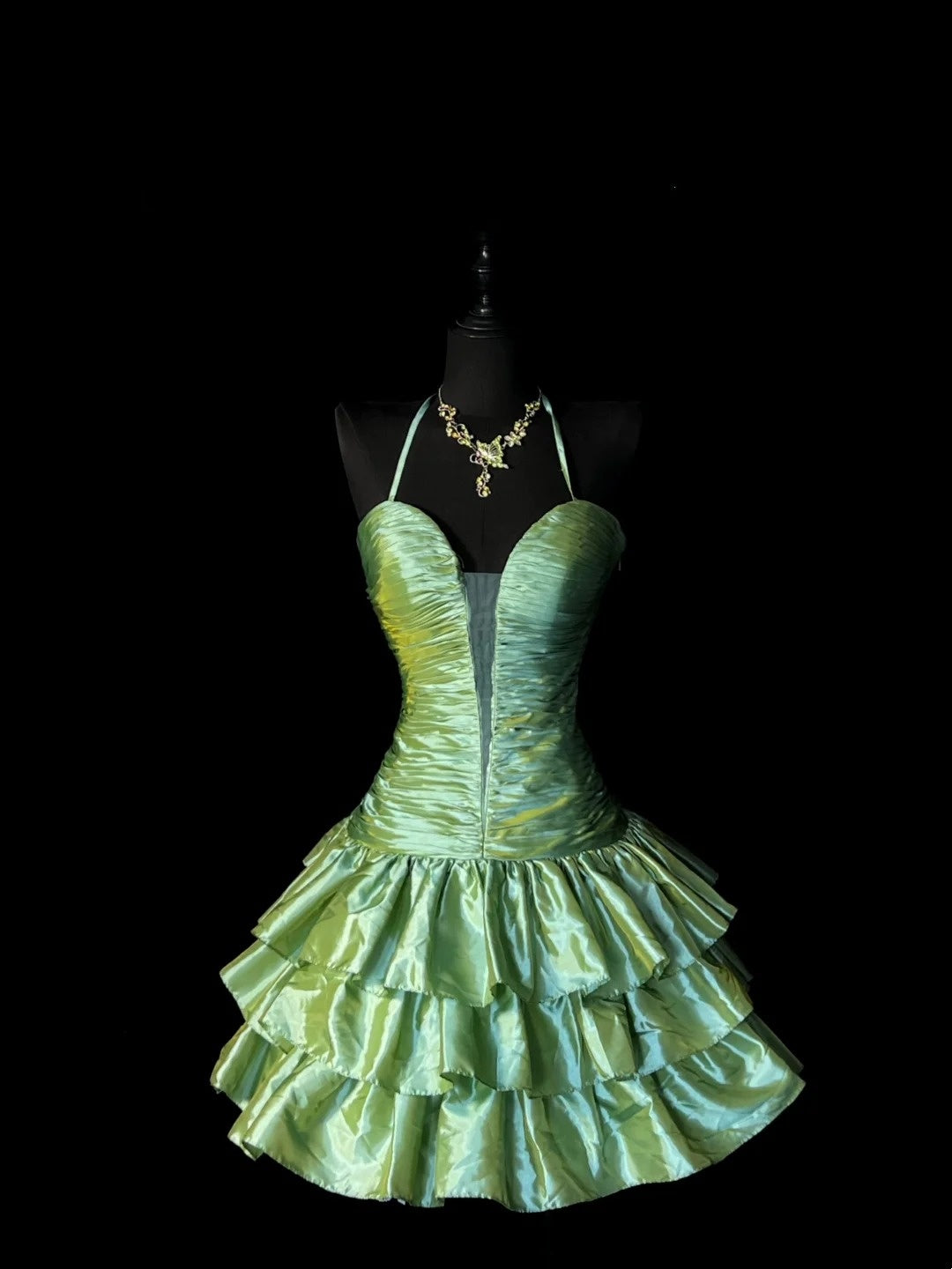 Vintage Ball Gown Halter Navy Blue Satin Drop Waist Short 16th Birthday Outfits Middle School Homecoming Dresses Hoco Gown N956