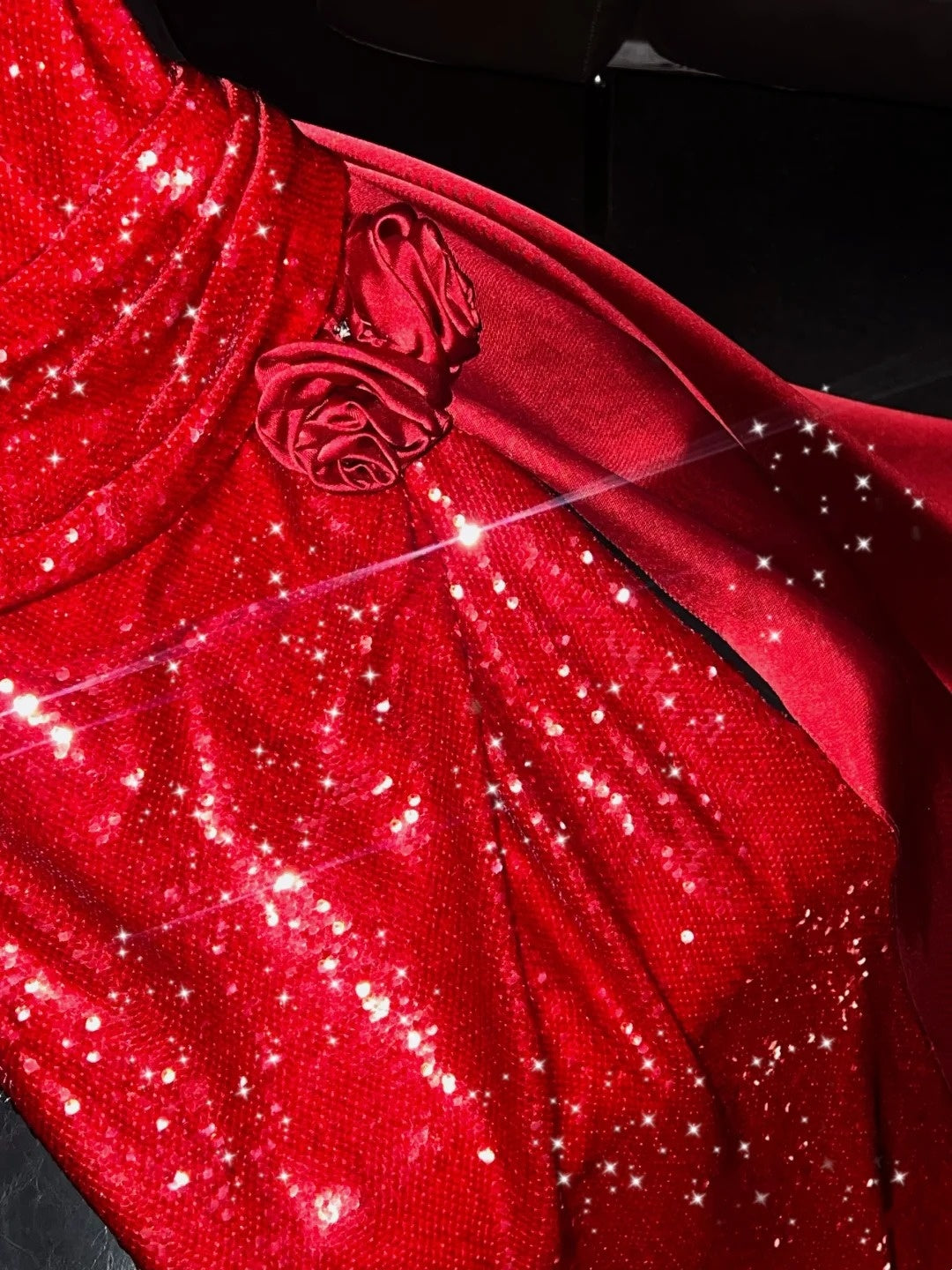 Sparkly Mermaid Halter Red Sequins Long Party Dresses Prom Dresses Impress Formal Party Dress N941