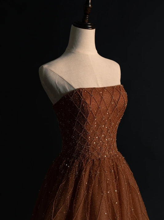 Vintage Ball Gown Strapless Tulle 1950s With Beaded Gems Long Prom Dresses Party Dress 18th Birthday Outfits N947