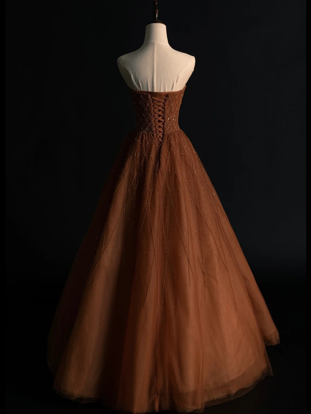 Vintage Ball Gown Strapless Tulle 1950s With Beaded Gems Long Prom Dresses Party Dress 18th Birthday Outfits N947