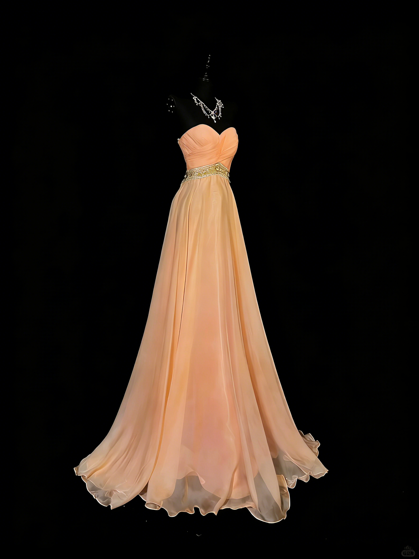 Vintage 2000s A Line Sweetheart Chiffon With Silver Beadings Long Prom Dresses Evening Outfits Formal Dress N975