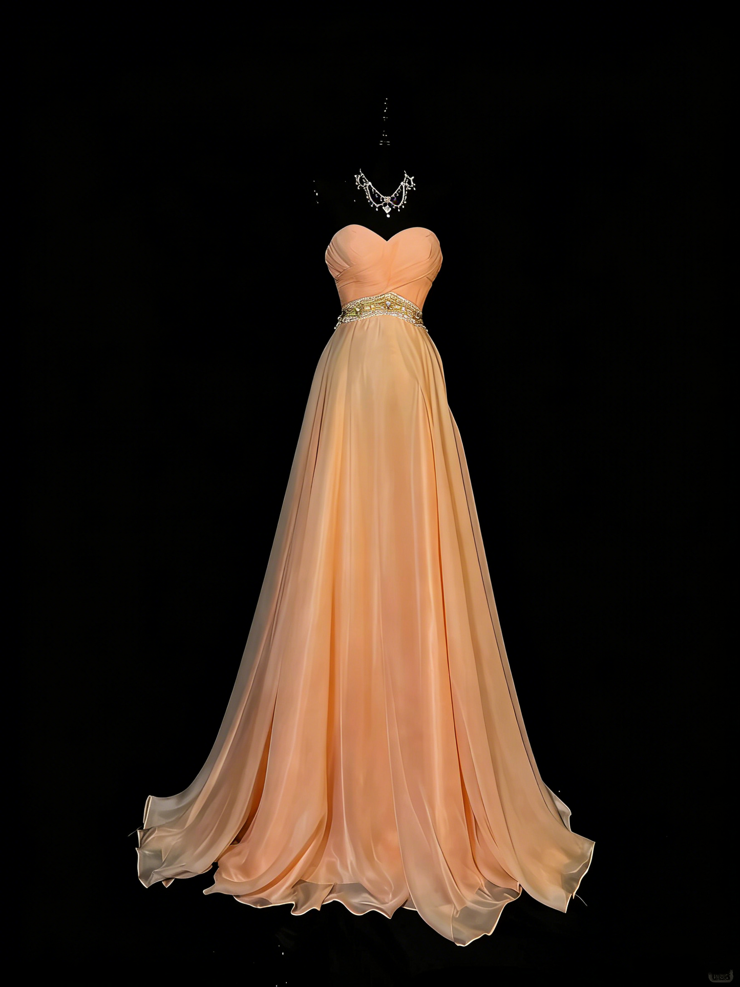 Vintage 2000s A Line Sweetheart Chiffon With Silver Beadings Long Prom Dresses Evening Outfits Formal Dress N975