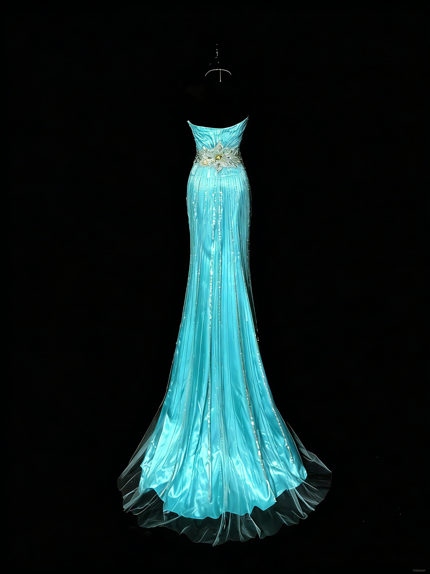 Vintage 2000s Mermaid Sweetheart Sleeveless With Silver Beadings Long Prom Dresses Evening Outfits Formal Dress N976