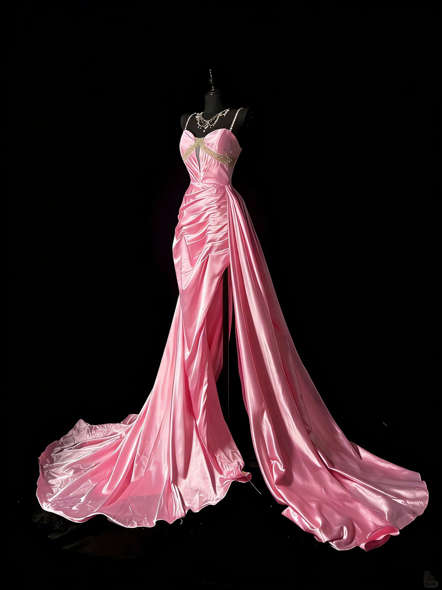 Unique Mermaid Spaghetti Straps Pink Satin Vintage 1950s Long Prom Dresses Party Dress 18th Birthday Outfits N978