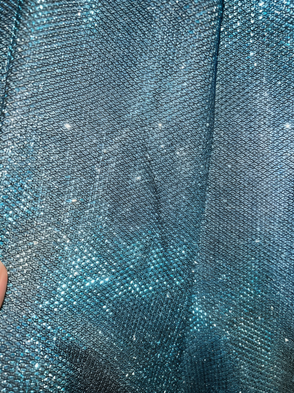 Stunning Mermaid V Neckline Blue Sequin Long Prom Dresses Evening Outfits Formal Dress N982