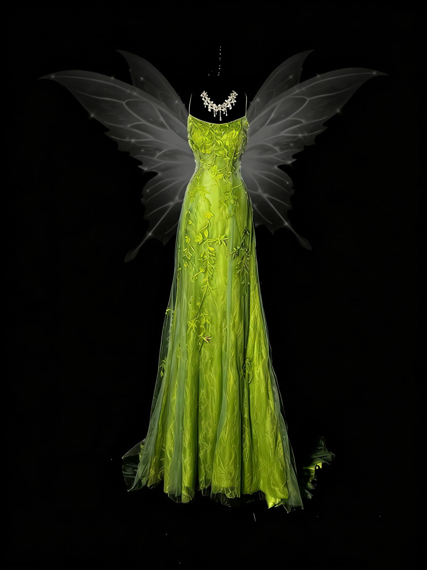 Stunning Mermaid Spaghetti Straps Green Tulle Lace Long Prom Dresses Evening Outfits Formal Dress N989