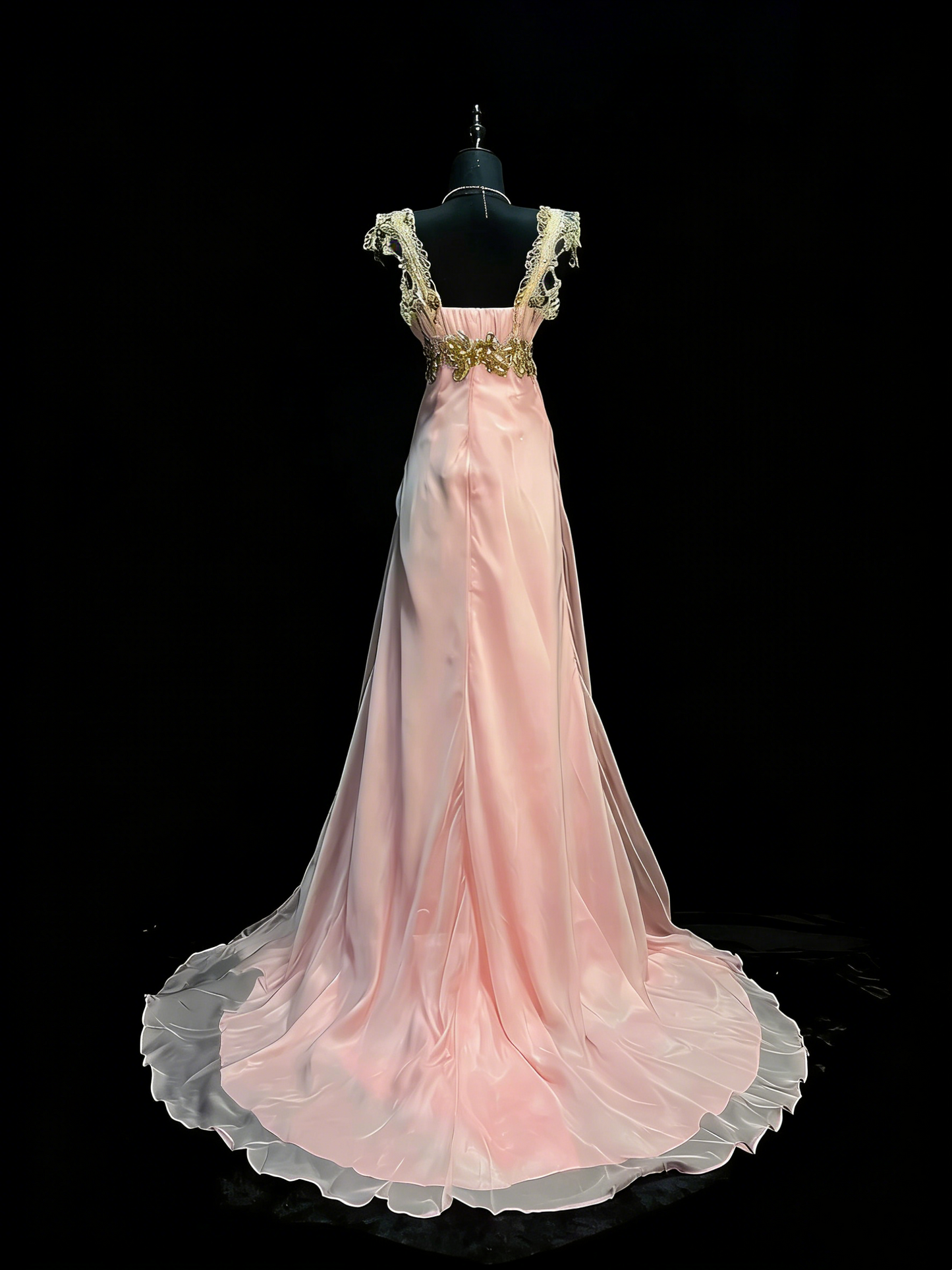 Stunning A line Sweetheart With Straps Pink Chiffon Lace Long Prom Dresses Evening Outfits Formal Dress N992