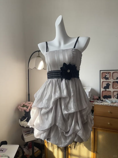 Vintage Ball Gown Spaghetti Strap With Flower 16th Birthday Homecoming Dress Graduation Outfits RB6798