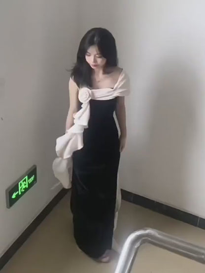 Unique Mermaid One Shoulder Black Prom Dresses Inspiration Long Party Night Gowns 20th Birthday Outfits AB2248
