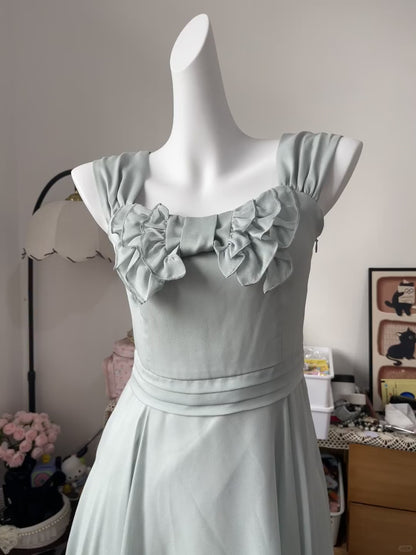 Vintage A Line Square Neck Chiffon Knee Length 16th Birthday Homecoming Dress Graduation Outfit RB6789