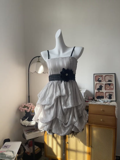 Vintage Ball Gown Spaghetti Strap With Flower 16th Birthday Homecoming Dress Graduation Outfits RB6798