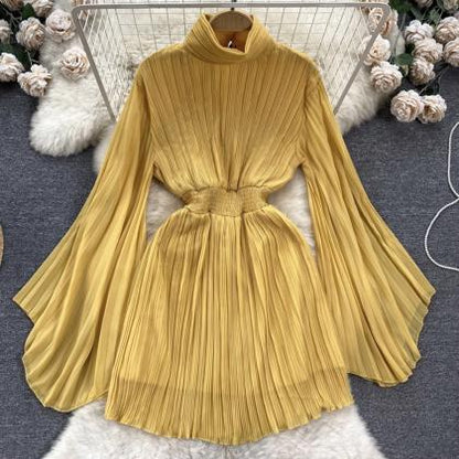High Neck Chiffon Long Sleeve Dress RF0004