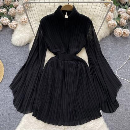High Neck Chiffon Long Sleeve Dress RF0004