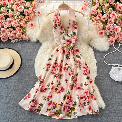 Cute Floral Short A Line Dress Fashion Dress RF0374